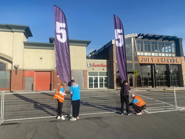 Purple Mesh Feather Flag