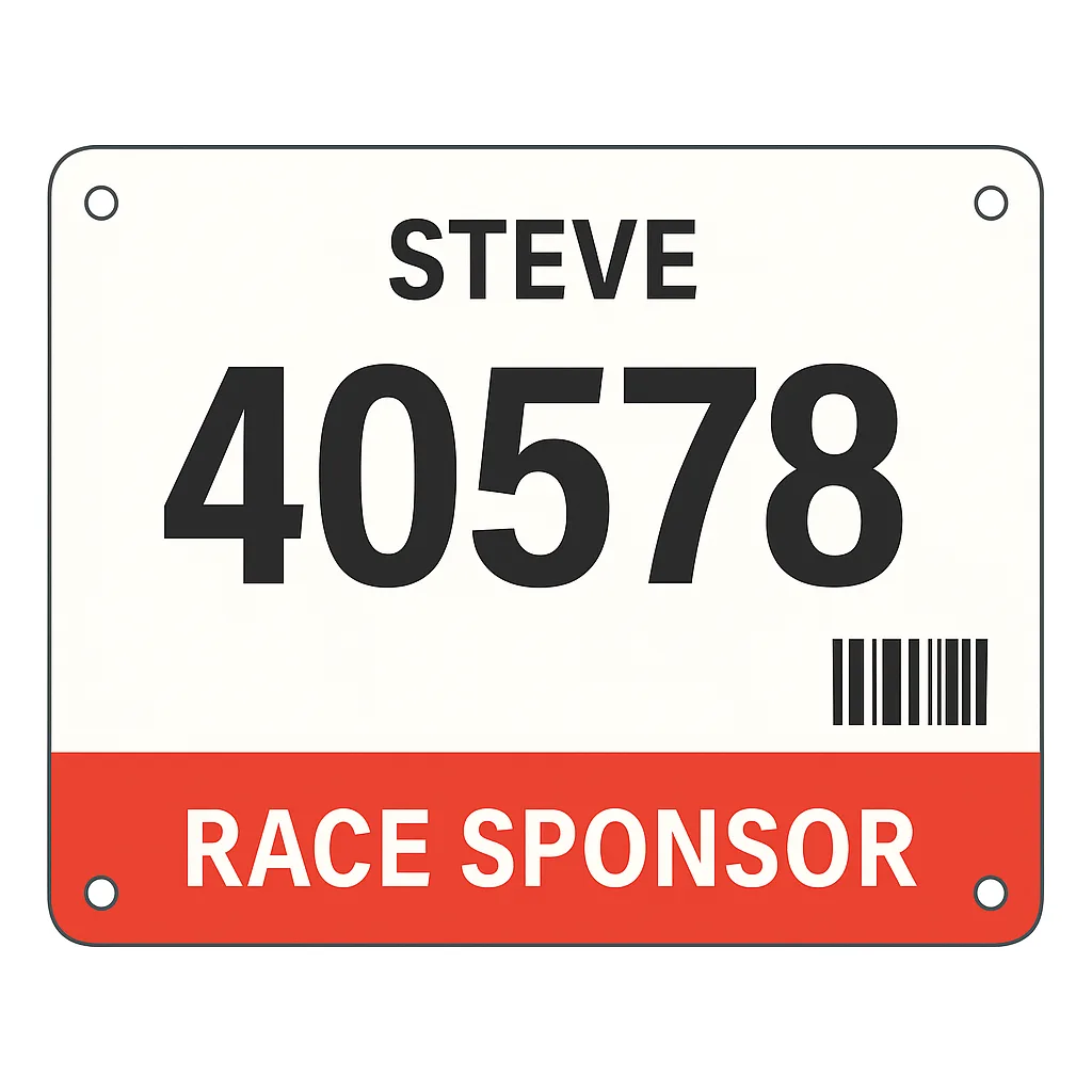 Front of race bib